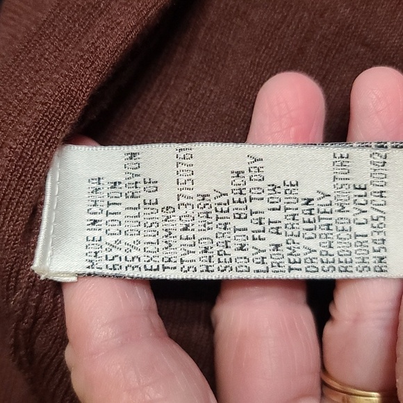 Peter Nygard Womens Cardigan Short Sleeves Brown Ruffly Cheetah Trim L/14-16 EUC - Picture 7 of 7